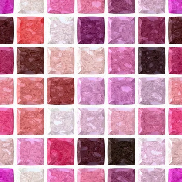 Oberfläche Boden Marmormosaik Muster nahtlosen Hintergrund mit weißem Fugenmörtel - rosa, lila, violett und magenta Farbe - quadratische Form — Stockfoto