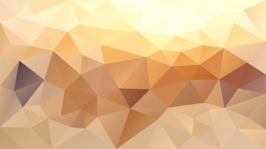 düzensiz poligon arka plan - üçgen düşük Poli desen - kum bej, pastel sarı ve kahverengi renk vektör 