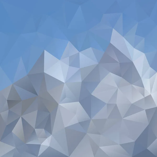 Vektor abstrakt unregelmäßig polygonaler quadratischer Hintergrund - Dreieck niedriges Poly-Muster - hellblauer Himmel über grauem Berg — Stockvektor