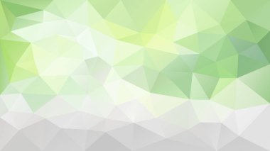 vektör arka düzensiz poligon plan - üçgen düşük Poli desen - ışık kireç yeşil, gri ve beyaz renk 