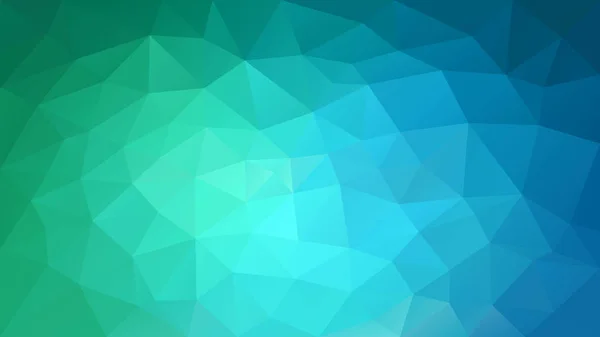 Sfondo poligonale irregolare astratto vettoriale - modello a triangolo basso poli - gradiente di colore verde, ciano e blu — Vettoriale Stock