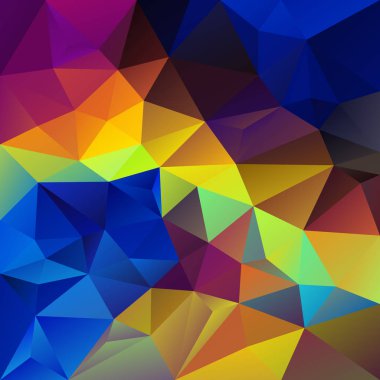 vektör arka düzensiz poligon kare plan - üçgen düşük Poli desen - canlı gökkuşağı neon holografik renk 