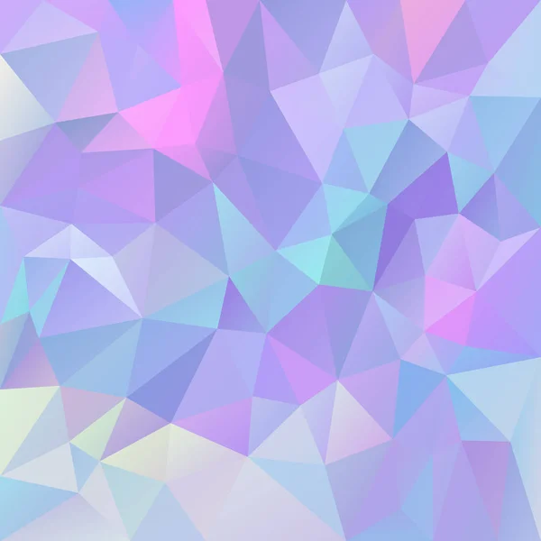 Vector abstract irregular polygonal square background - triangle low poly pattern - holographic violet, purple, pink and blue color — Stock Vector