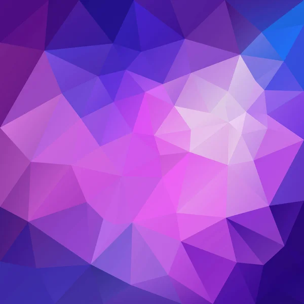 Vektor absztrakt szabálytalan sokszög négyzet alakú - háromszög alacsony poly minta - élénk kék, rózsaszín, lila és bíbor háttérszín — Stock Vector