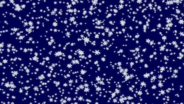 Abstract Winter Background Seamless Loop Video Night Snowfall White Snowflakes — Stock Video