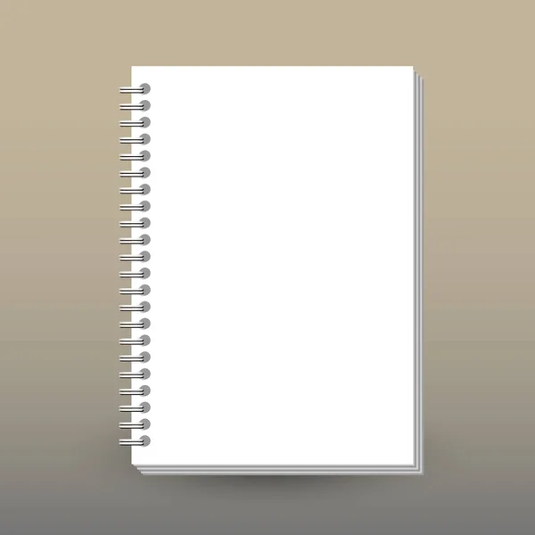 Portada vectorial de diario o portátil con encuadernador espiral de anillo - formato A5 - concepto de folleto de diseño - en blanco — Archivo Imágenes Vectoriales