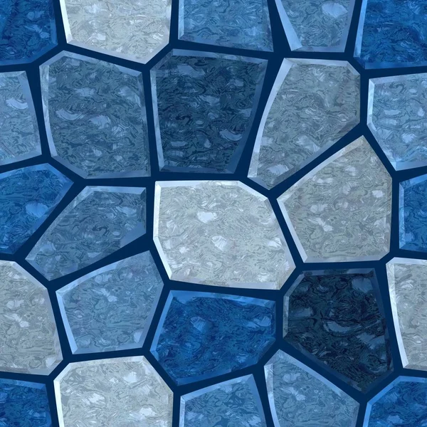 Επιφάνειας δαπέδου μαρμάρινο μωσαϊκό μοτίβο απρόσκοπτη υπόβαθρο με σκούρο ρευστοκονίαμα - μεσαία μπλε χρώμα — Φωτογραφία Αρχείου