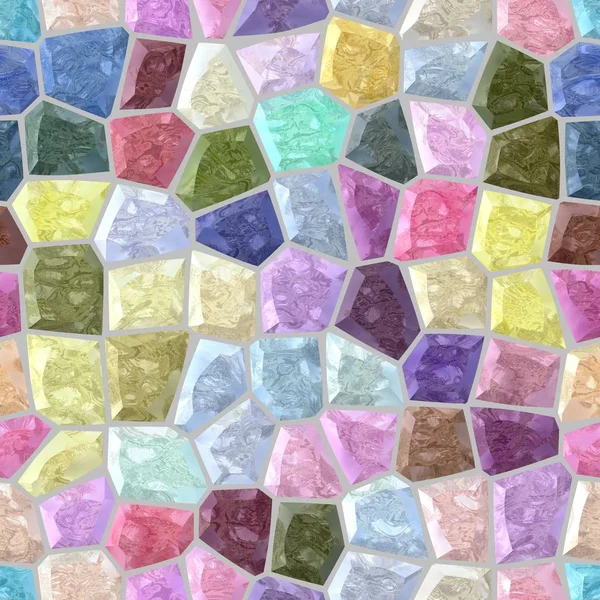 Oberfläche Boden Marmor Mosaik Muster nahtlosen Hintergrund mit grauem Fugenmörtel - helles Pastellfarbenspektrum — Stockfoto