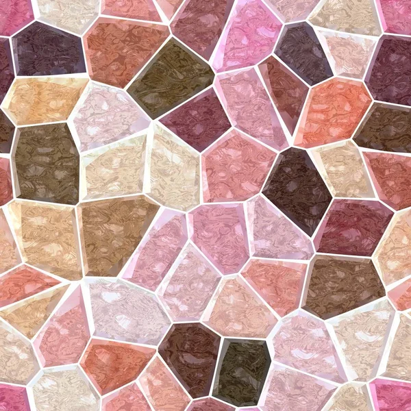Oppervlakte grond marmeren mozaïek patroon naadloze achtergrond met witte specie - oud roze kleur — Stockfoto