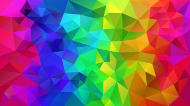 vector abstract irregular polygonal background - triangle low poly pattern - rainbow color full spectrum clipart
