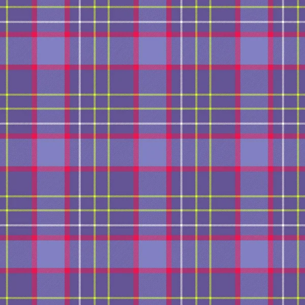 Verificar diamante tartan xadrez escocês tecido sem costura fundo textura padrão - ultra violeta, roxo, lavanda, magenta rosa, cor amarela e branca — Fotografia de Stock