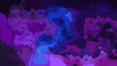 soyut animasyonlu arka plan sorunsuz döngü video - suluboya efekti - mavi, ultra violet ve lavanta mor rengi lekeli