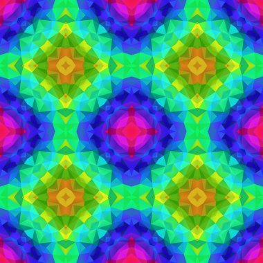 Mozaik kaleydoskop Dikişsiz desen doku arka plan - canlı vurgulamak gökkuşağı tam spektrum renkli