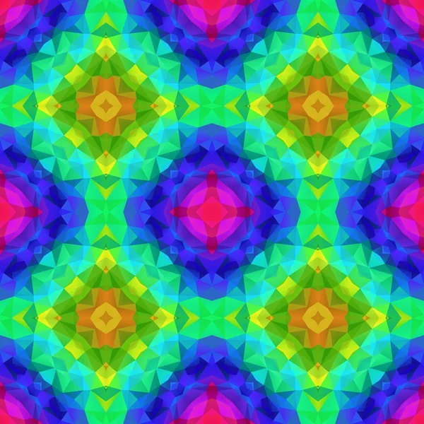 Mosaic kaleidoscope seamless pattern texture background - vibrant highlight rainbow full spectrum colored — Stock Photo, Image