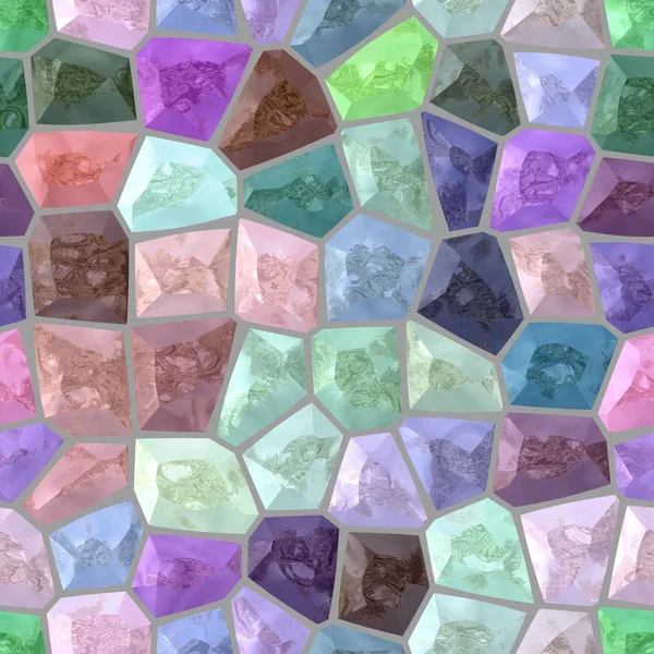 Oberfläche Boden Marmor Mosaik Muster nahtlosen Hintergrund mit grauem Fugenmörtel - niedlich pastellfarbenes Farbspektrum — Stockfoto