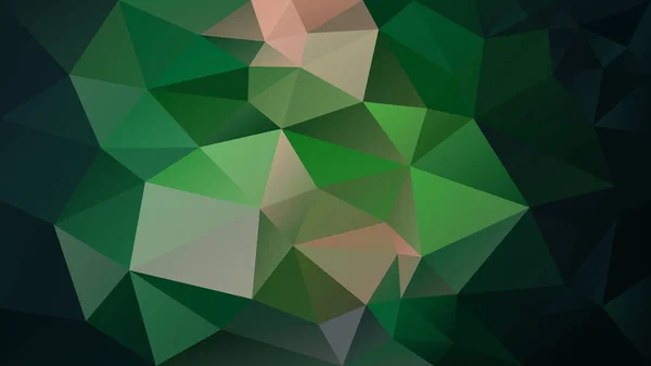 抽象的な不規則な多角形の背景 - 三角形の低ポリ パターン - 濃いエメラルド グリーンとベージュ色をベクトルします。 — ストックベクタ