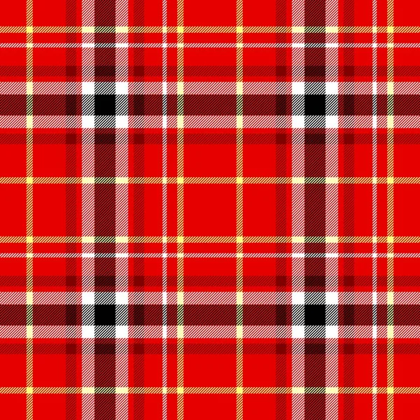 Check diamante tartan plaid scotch tessuto senza cuciture modello texture sfondo - colore rosso, bianco, giallo e nero — Foto Stock