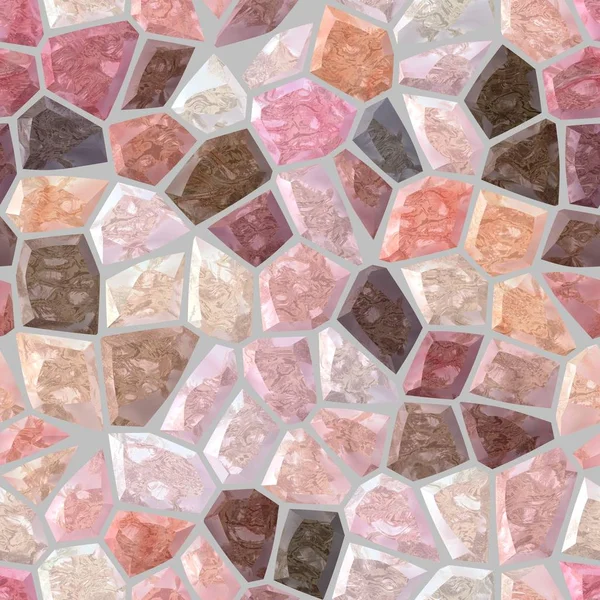 Мраморная мозаика на полу бесшовный фон с серой травой - розовый цвет розового кварца — стоковое фото