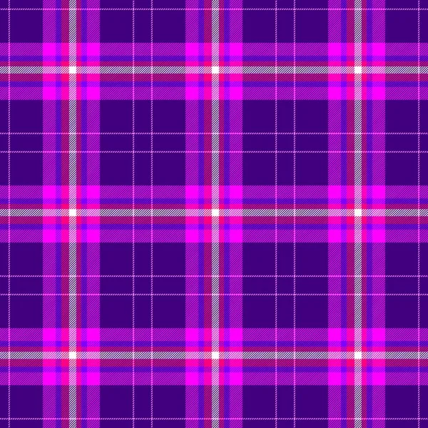检查钻石格子格子苏格兰布料无缝图案纹理背景-深紫色, 热粉红色, 紫色, 洋红和白色颜色 — 图库照片