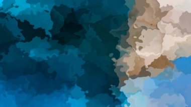 soyut animasyon ışıltılı arka plan lekeli dikdörtgen döngü videosu - suluboya benek etkisi - koyu mavi çivit mavisi bej rengi