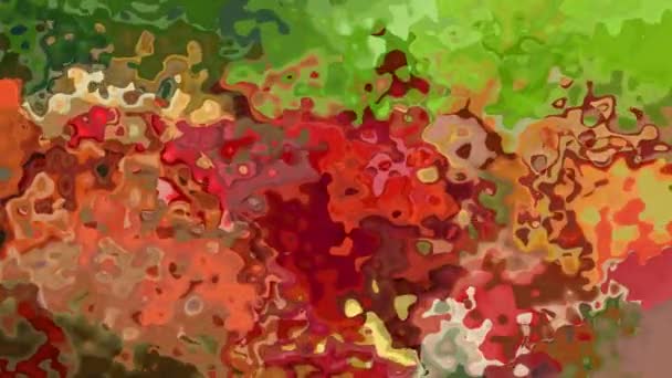 动画闪烁染色背景无缝环路视频 水彩斑斑效果 秋天绿色红色 — 图库视频影像