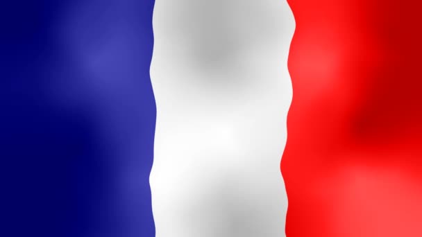 Animated Background Seamless Loop Video Waving French Flag Symbol France — Stock Video