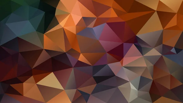 ベクトル抽象的な不規則な多角形の背景-三角形の低ポリパターン-茶色のラクダの黄土色のオレンジ紫色の青の色 — ストックベクタ