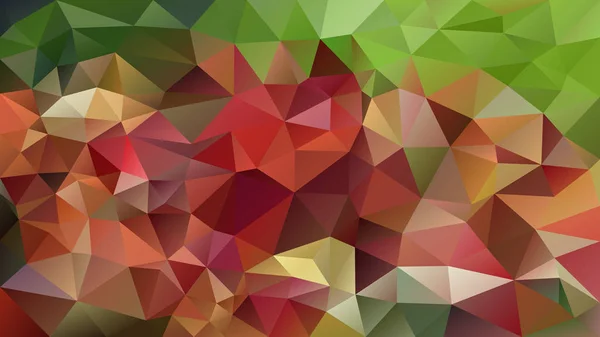 ベクトル抽象的な不規則な多角形の背景-三角形低ポリパターン-秋緑赤 — ストックベクタ