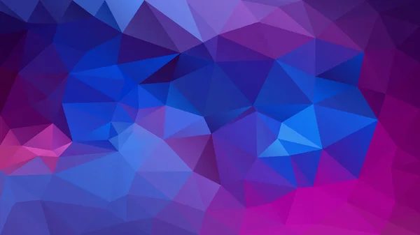 Vector abstracto irregular fondo polígono triángulo bajo patrón poli vibrante azul real violeta fucsia caliente rosa magenta color — Vector de stock