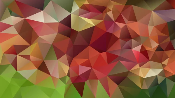Vektor absztrakt szabálytalan poligon háttér - háromszög alacsony poly minta - ősz esik zöld piros narancs okker szín — Stock Vector