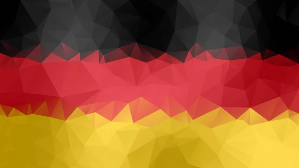 ベクトル抽象的な不規則な多角形の背景 三角形低ポリパターン 黒赤黄色の水平ストライプ ドイツのフラグ ドイツの公式シンボル — ストックベクタ