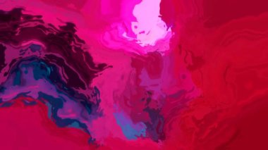 Soyut renkli lekeli arka plan dikişsiz HD döngü videosu - akrilik boya efekti yüzeyi - sıcak pembe mor fuşya bordo kırmızı indigo mavi indigo