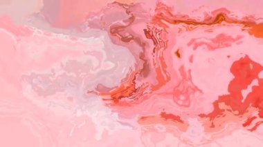 soyut renkli lekeli arka plan dikişsiz Hd döngü videosu - akrilik boya efekti yüzeyi - pembe somon rengi mercan turuncu
