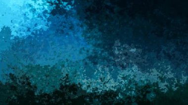 soyut animasyon ışıltılı arka plan tam HD dikdörtgen döngü videosu - suluboya lekeli sıvı efekt - koyu gece deniz mavisi gökyüzü mavisi