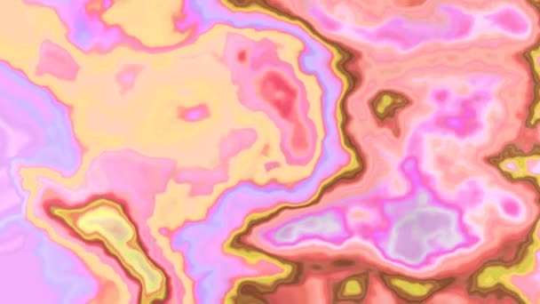 抽象动画染色背景完整的Hd无缝循环视频 大理石玛瑙石质表面 彩色可爱的粉红橙色紫罗兰 — 图库视频影像