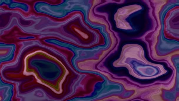 抽象动画染色背景全Hd无缝循环视频 大理石玛瑙石质表面 彩色勃艮第红紫色蓝色 — 图库视频影像