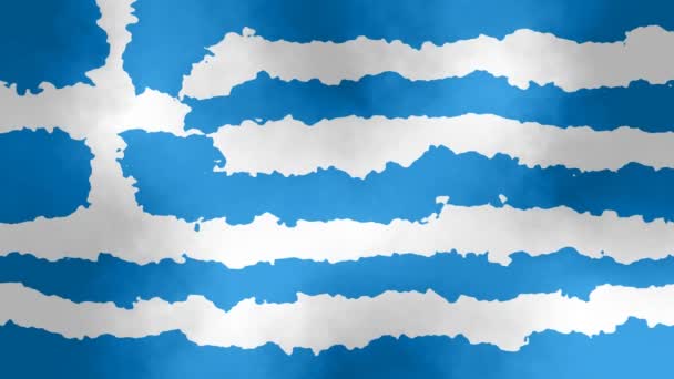 Animated Background Seamless Loop Video Full Greek Flag Stained Effect — ストック動画