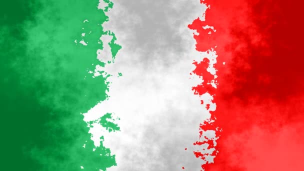 Animowane Tło Płynna Pętla Wideo Pełna Flaga Włoska Poplamionym Efektem — Wideo stockowe
