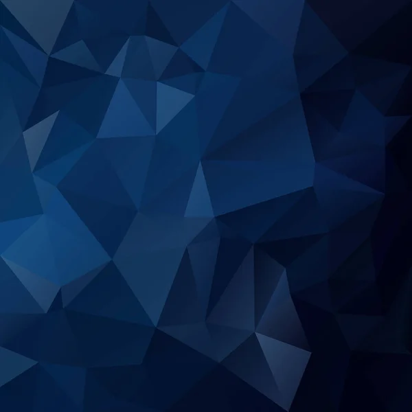 Vector abstracto irregular polígono fondo cuadrado - triángulo bajo patrón de poli - color oscuro noche azul denim azul índigo marino — Vector de stock