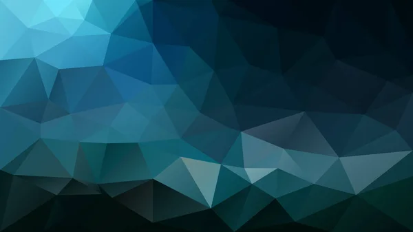 Vector abstract irregular polygon background - triangle low poly pattern - color black teal ocean blue — ストックベクタ