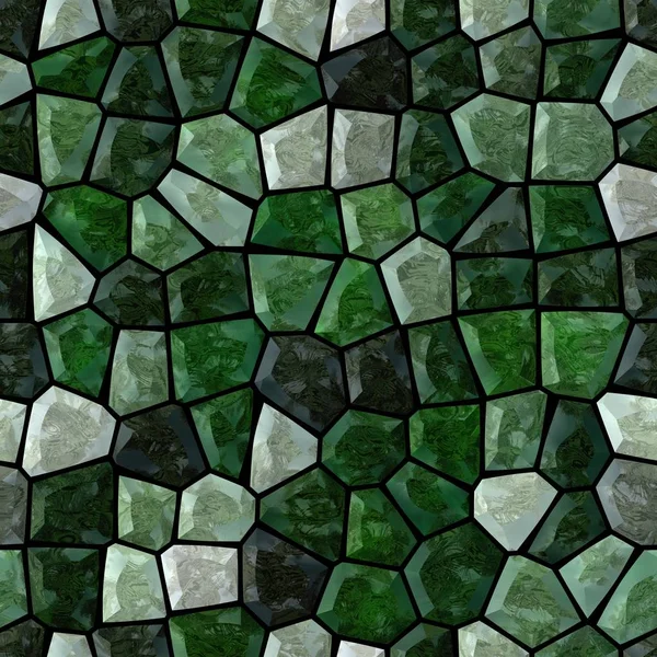 表面床大理石のモザイクパターン黒グラウトとシームレスな正方形の背景-エメラルドグリーン — ストック写真