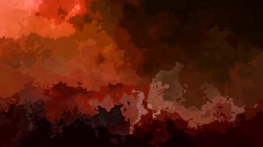 soyut animasyon ışıltılı arka plan tam Hd dipsiz döngü videosu - suluboya lekeli sıvı efekt - renkli turuncu kahverengi tuğla