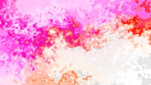 abstrait animé scintillant fond teinté Full HD sans couture boucle vidéo - aquarelle tache effet liquide - couleur mignon rose orange 