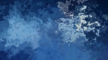 soyut animasyon ışıltılı arka plan tam HD dikdörtgen döngü videosu - suluboya lekeli sıvı efekt - koyu mavi fırtına gökyüzü