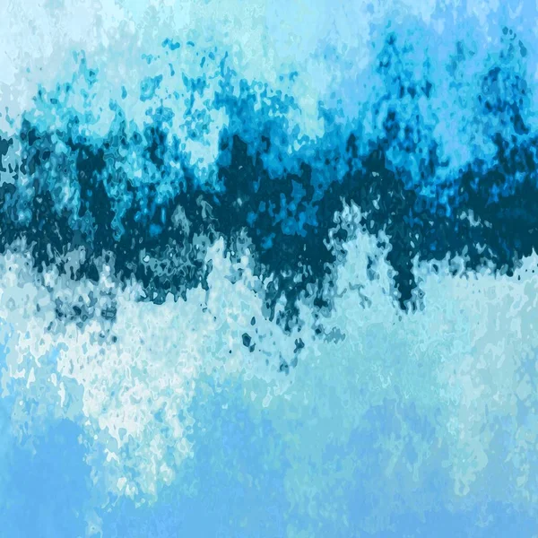抽象的なステンドグラスのパターンのテクスチャの正方形の背景冷たい氷の青の色 現代絵画アート 水彩画のスプロッチ効果 — ストック写真