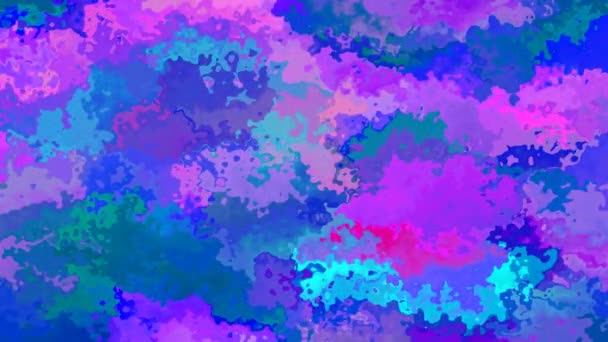 abstrait animé scintillant fond teinté full HD boucle transparente vidéo - aquarelle tache effet liquide - couleur vibrant néon bleu cyan rose magenta violet violet 