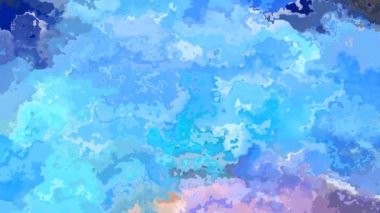 soyut animasyon ışıltılı arka plan tam HD dikdörtgen döngü videosu - suluboya lekeli sıvı efekt - açık mavi pembe mor