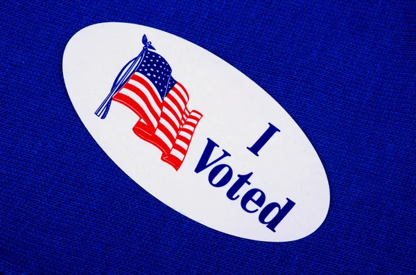 "Głosowałem "Naklejka wyborcza Stanów Zjednoczonych na niebieskim tle reprezentujących demokratów — Zdjęcie stockowe