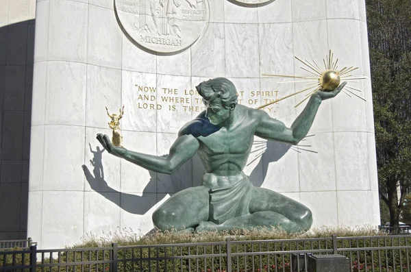 Statua Spirit of Detroit nel centro di Detroit — Foto Stock