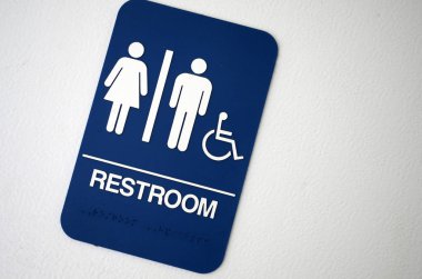 Erkekler ve kadınların sembolü banyo veya tuvalet işareti